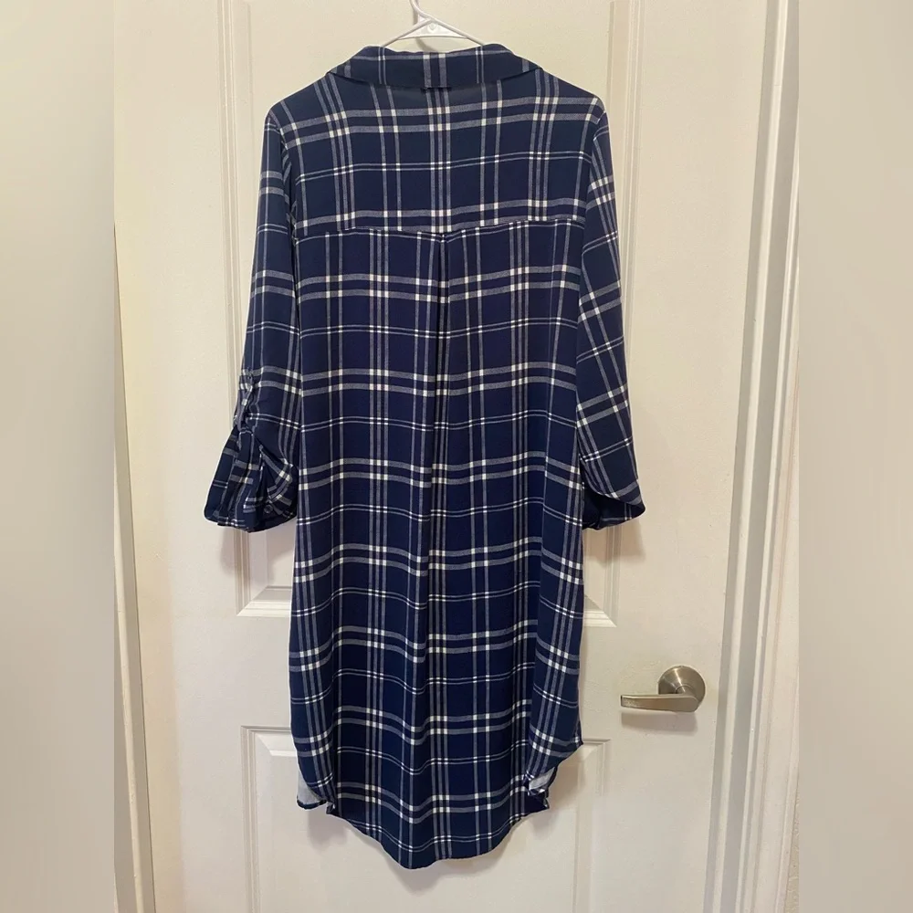 torrid Navy and White Plaid Shirt Dress